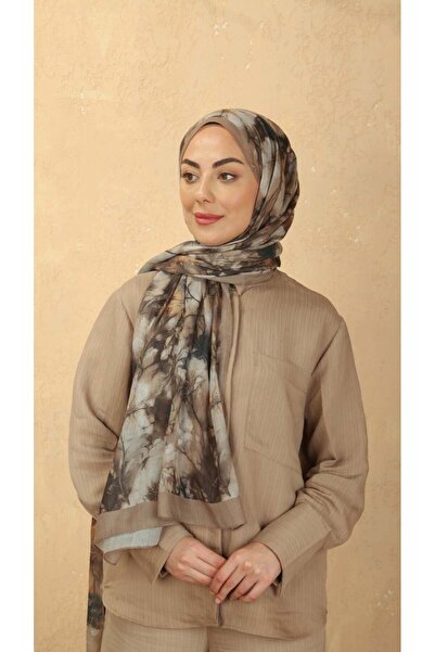 locella Desenli Vual Kraş Şal Camel