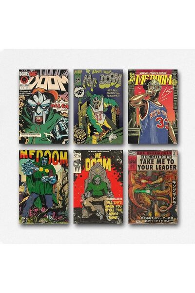 ESSESORIES ملصق موسيقى MF Poster Doom Rapper بتصميم كوميكس عتيق، ملصق موسيقى ...