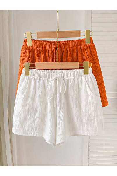 MOONBULL Women's Waist Tied 2-Piece Shorts