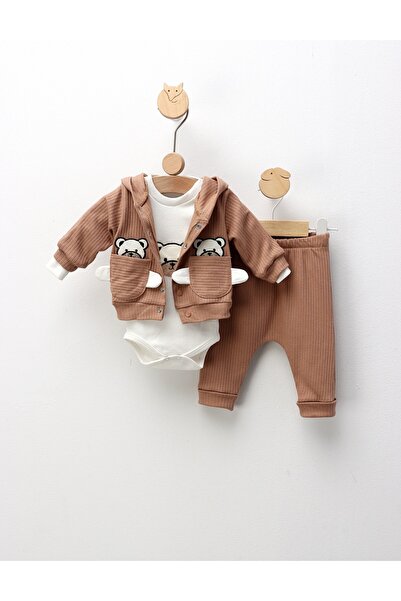 MiniKids Set 3 piese, Let s Play Bear, cu maro