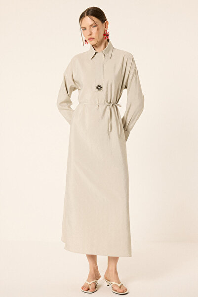 Touché Privé Gold Buttoned Kupra Dress
