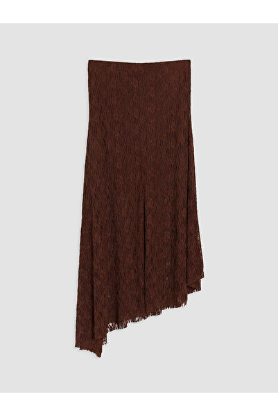 LC Waikiki Özmarka New Season High Waist Asymmetrical Cut Lace Skirt