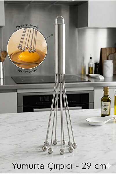 Funny Life Stainless Steel 29 cm Ball Egg Whisk - Modern Kitchen Utensil