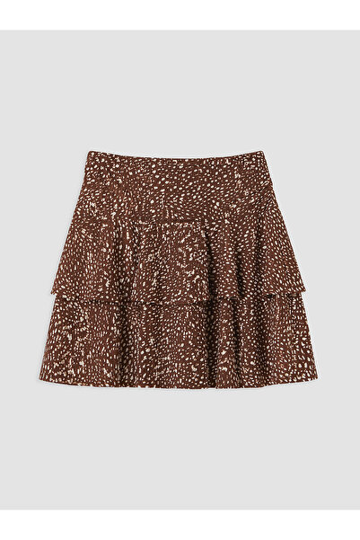 LC Waikiki Özmarka New Season Patterned Mini Skirt with Elastic Waist