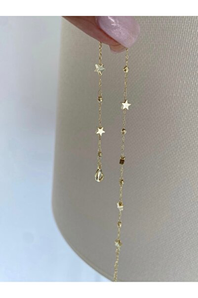Bade Jewelry Fd Gold Star Row Non-Tarnish Steel Stylish Anklet