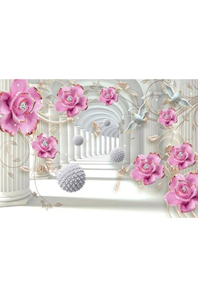 Persona Tablou Canvas, Holul Alb Si Florile Roz- 100 X 70 cm