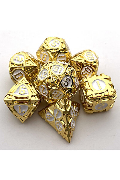 choice2 Style-14 7Pcs Metal Dices Maze Patterns Polyhedral Mold Set for Numbe...