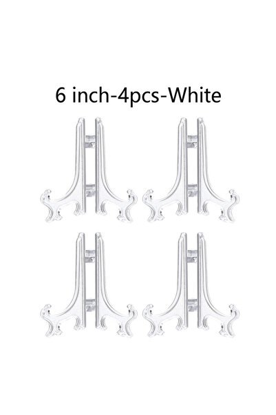Choice8 6 Inch-4 PCS-White Plastic Acrylic Easels or Stand/Plate Holders to D...