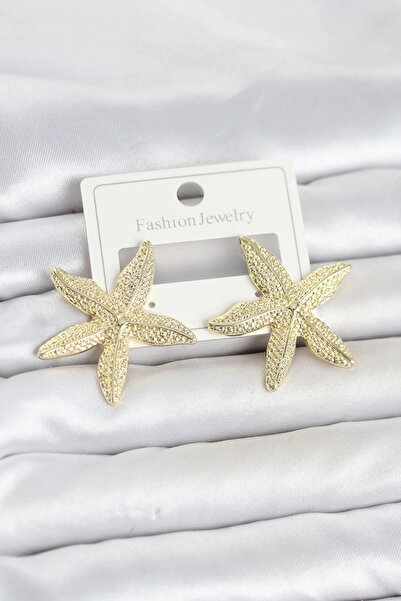 Generic Brand Gold Color Brass Starfish Model Women's Earrings
