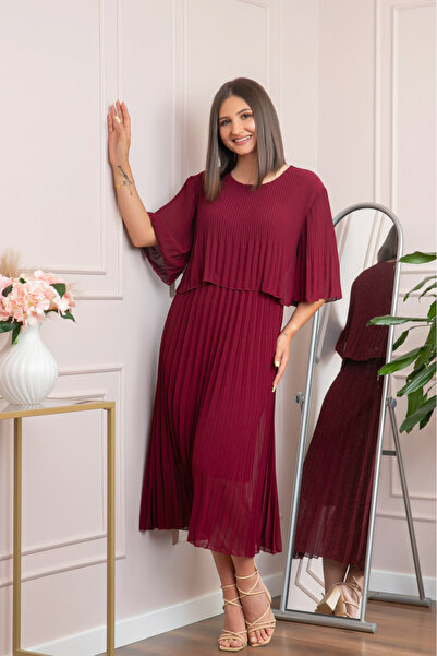 OEM Rochie eleganta plisata Arielle - Grena