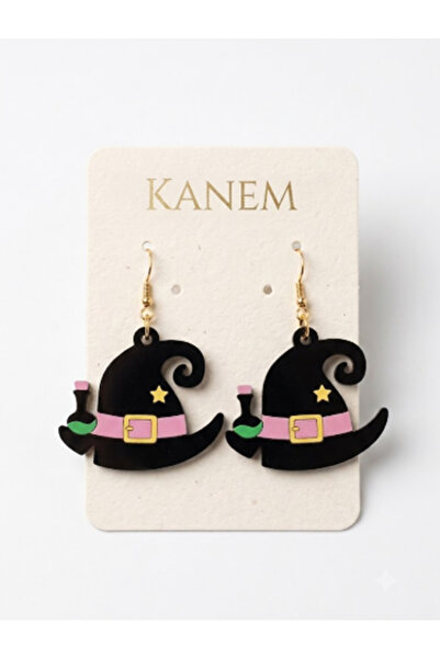 Kanem3D Hallowen Witch Hat Earrings Halloween Lightweight Earrings