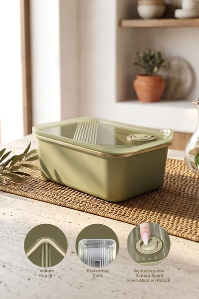 Kitchen Life Stainless Steel Vacuum Storage Container, Oven and Cake Containe...
