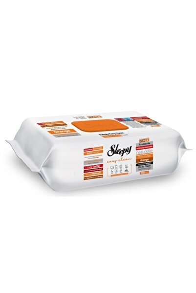 Sleepy Șervețele umede portocalii Easy Clean pentru multiple suprafețe, 100 b...