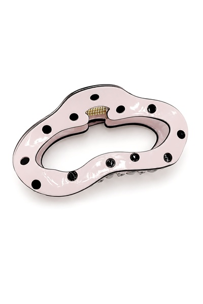 SHAKA Dried Rose Shk2002 Polka Dot Patterned Acrylic Hair Clip