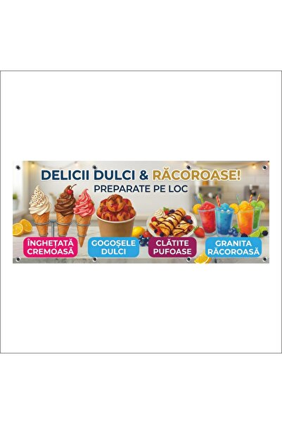 media Banner MEDIA, "Inghetata, clatite, granita, gogosi" model2, 200 x 80 cm...