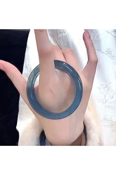 Choice Blue 58-62mm Devil Ice Blue Sea Blue Imitation Jade Glass Bangle Popul...