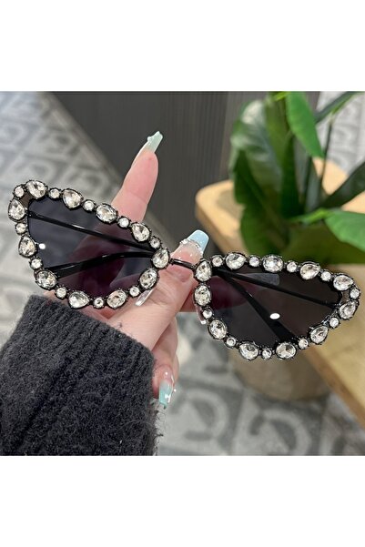 Choice1 Black 1Pc Women's Fashion Glasses New Style High-End Rhinestone Cat E...