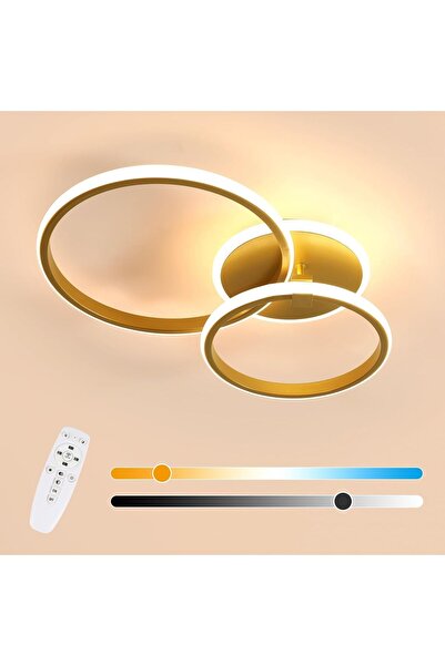 Dotail Candelabru LED, 42W, 4700 lm, 3000K–6500K, telecomandă, 3 inele rotati...
