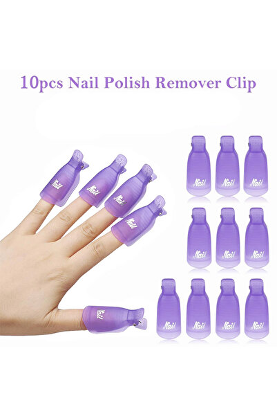 Choice 10PCS purple 10PcsPlastic Nail Art Soak Off Cap Clip UV Gel Polish Rem...