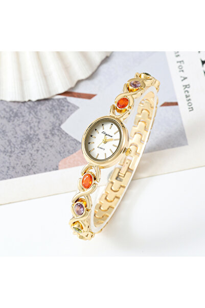 choice2 No Gold White Oval Pearl Women's Bracelet Watch Quartz Fashion Versat...