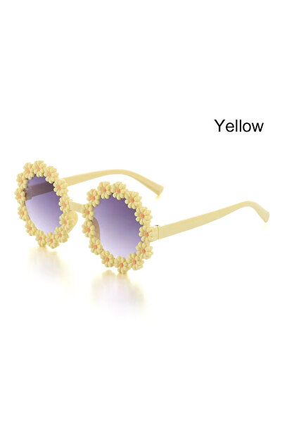choice2 Yellow Round Flower Sunglasses for Kids Cute Daisy Glasses Children O...
