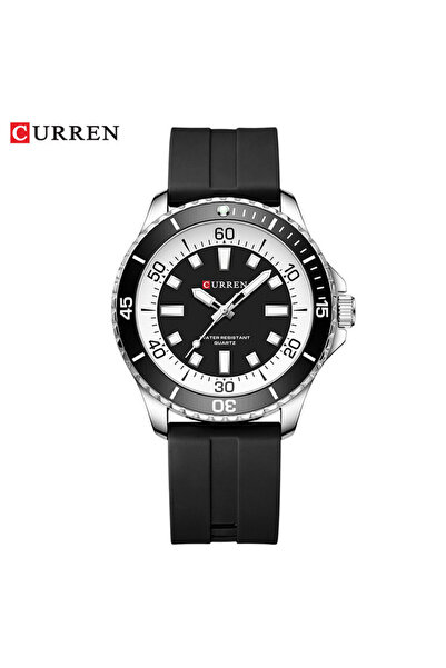Choice ساعة كورين السوداء CURREN 8448 الكلاسيكية ذات السوار السيليكوني، ساعة ...