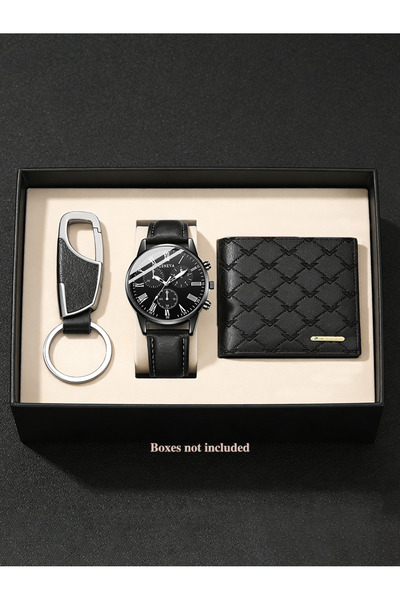 Choice1 PGSB-1 Men's Casual Fashion PU Leather Quartz Watch Set with Wallet K...