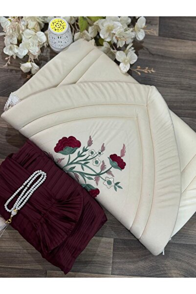MAYAR Luxury Embroidered Prayer Set - Padded Mat with Robe
