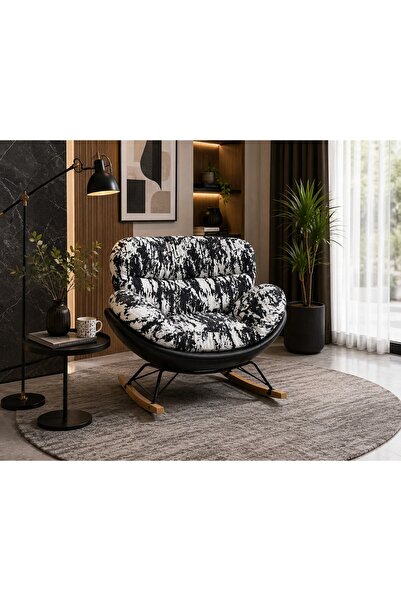 N.zone Modern Design Comfortable Rocking Chair - Width 89cm, Depth 75cm, Heig...