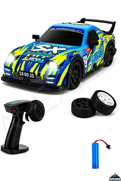 Apexma Oyuncak 2.4GHz Uzaktan Kumandalı 4x4 Şarjlı LED Işıklı Drift Yapan Ara...