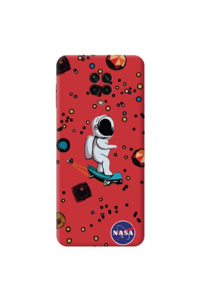 Other Xiaomi Redmi Note 9 Pro Astronaut with skateboard Red Colored Silicone ...