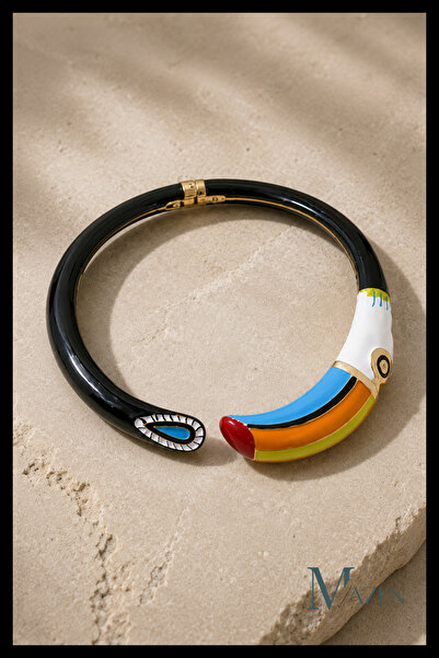 MAZEN Toucan Tukan Bird Design Springy Colorful Choker Necklace Pinterest Style