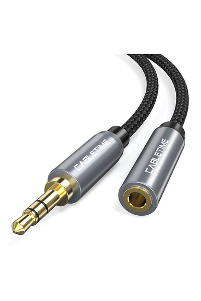 Cabletime προέκταση καλωδίου ήχου 3.5mm CT-P11F, AUX, 1.8m, μαύρο