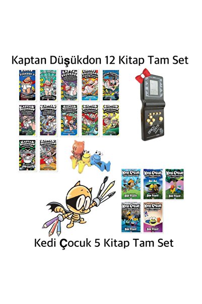 Altın Kitaplar Dav Pilkey, Kaptan Düşükdon Tam Set - Kedi Çocuk Tam Set, Bric...