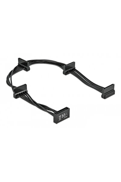 DELOCK καλώδιο SATA 15pin σε 4x SATA 15pin 60395, 40cm, μαύρο