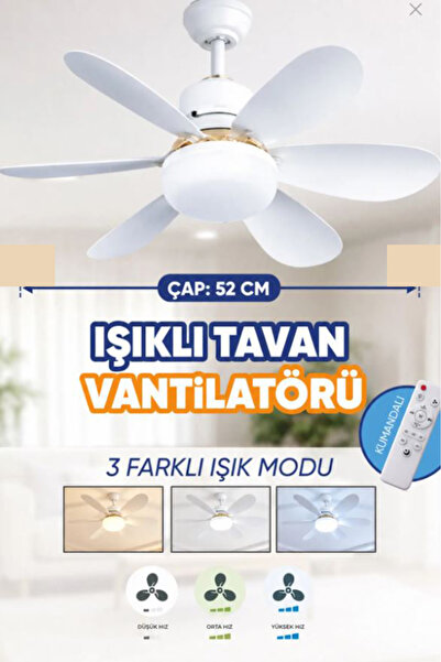 6-Wing, Illuminated Silent Working Ceiling Fan 52 cm