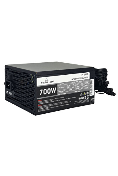 POWERTECH τροφοδοτικό για PC PT-1169, 700W, ATX, 140mm Fan