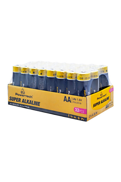 POWERTECH αλκαλικές μπαταρίες Super Alkaline PT-1401, AA, 1.5V, 32τμχ