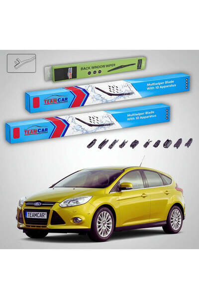 TEAMCAR Wipers Ford Focus III Hatchback 2011-2018 | Front and Rear Set Flat P...