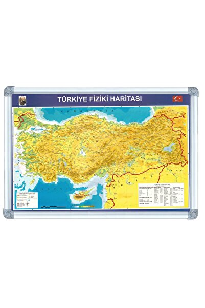ABCPANO 70x100 cm Türkiye siyasi haritası, Türkiye Fiziki haritası okul eğiti...