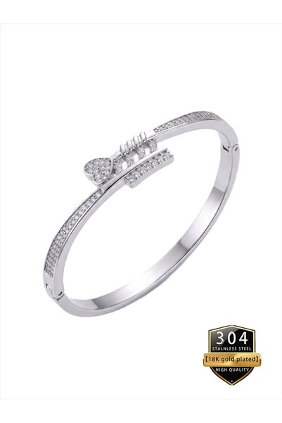 takantakana Vip, Zircon Embellished, Handcuff Bracelet, Heart Design, in Wood...
