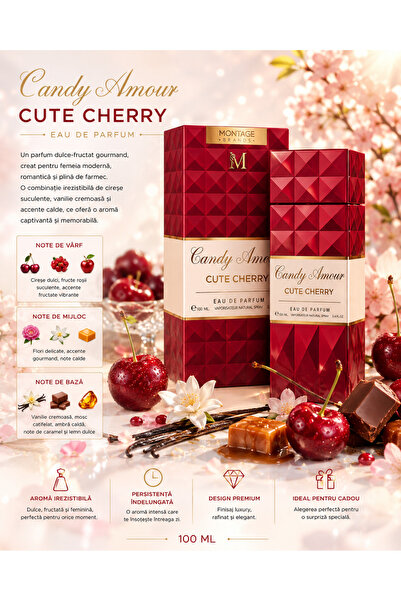 Montage Brands Parfum Damă Candy Amour Cute Cherry 100 ml – Aromă Gourmand cu...