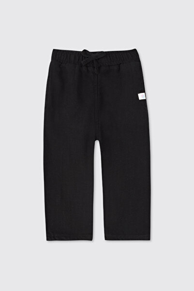 Panço Baby Boy Black Trousers with Elastic Waist