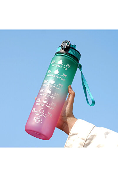 Choice 1000ml green-pink BPA Free Leak Proof Sports Water Bottle - High Quali...
