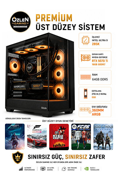 ÖZLEN XXL6 ULTRA 9 285K RTX 5070Tİ 16GB 64GB DDR5 RAM 2TB M.2 SSD Üst Seviye ...