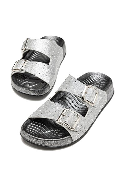 lady classy Women's Special Stone Embellished Buckle Slippers Stylish and Com...