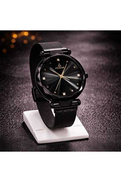 FITRON Luxury Men’s Black Mesh Watch Elegant Quartz Slim Wrist Watch