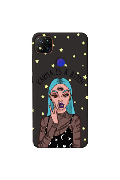 Other Xiaomi Redmi 9c Karma is a bitch Black Colored Silicone TPU Θήκη