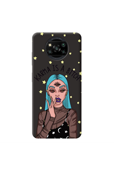 Other Xiaomi Poco X3 /X3 Pro Karma is a bitch Black Colored Silicone TPU Θήκη