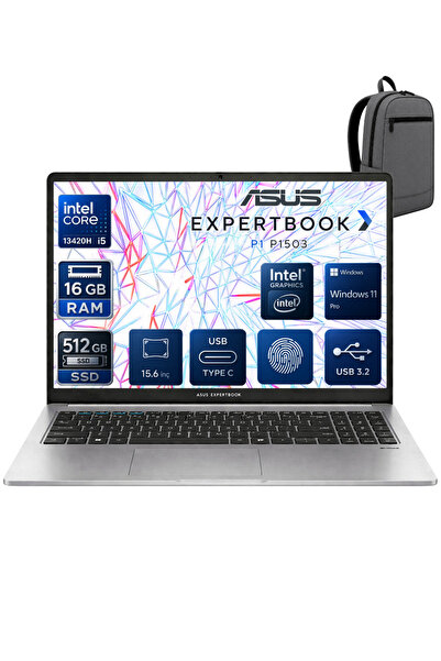 ASUS EXPERTBOOK Intel Core İ5-13420H 16 GB 512 GB SSD UHD GRAPHİCS 15.6" FULL...